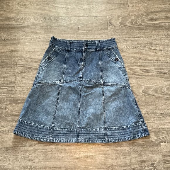 Bass Jeans Blue Denim Skirt A Line 100% Cotton Women's Size 4 - Picture 1 of 6